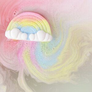Joynest 3-Pack Rainbow Bath Bomb Set with Pastel Colors & Cloud Accents